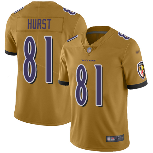 Baltimore Ravens Limited Gold Men Hayden Hurst Jersey NFL Football 81 Inverted Legend